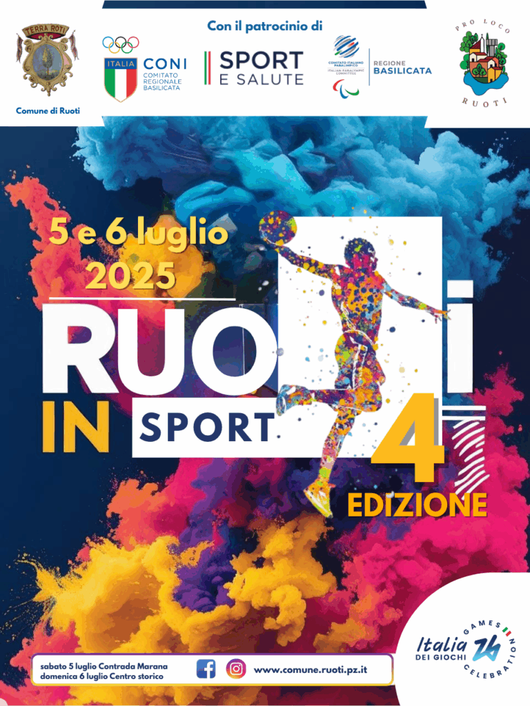 RUOTI IN SPORT 4a edizione NEL PROGRAMMA “ITALIA DEI GIOCHI” MILANO CORTINA 2026 5 E 6 LUGLIO 2025 RUOTI