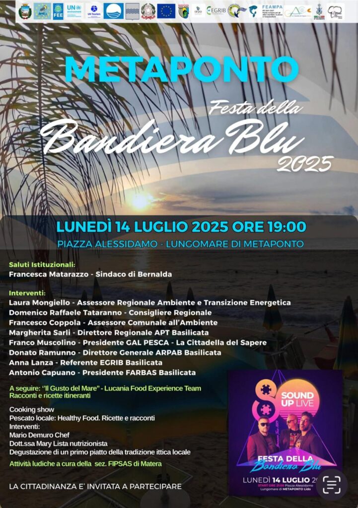 Bandiera Blu 2025: oggi la consegna a Metaponto bandiera