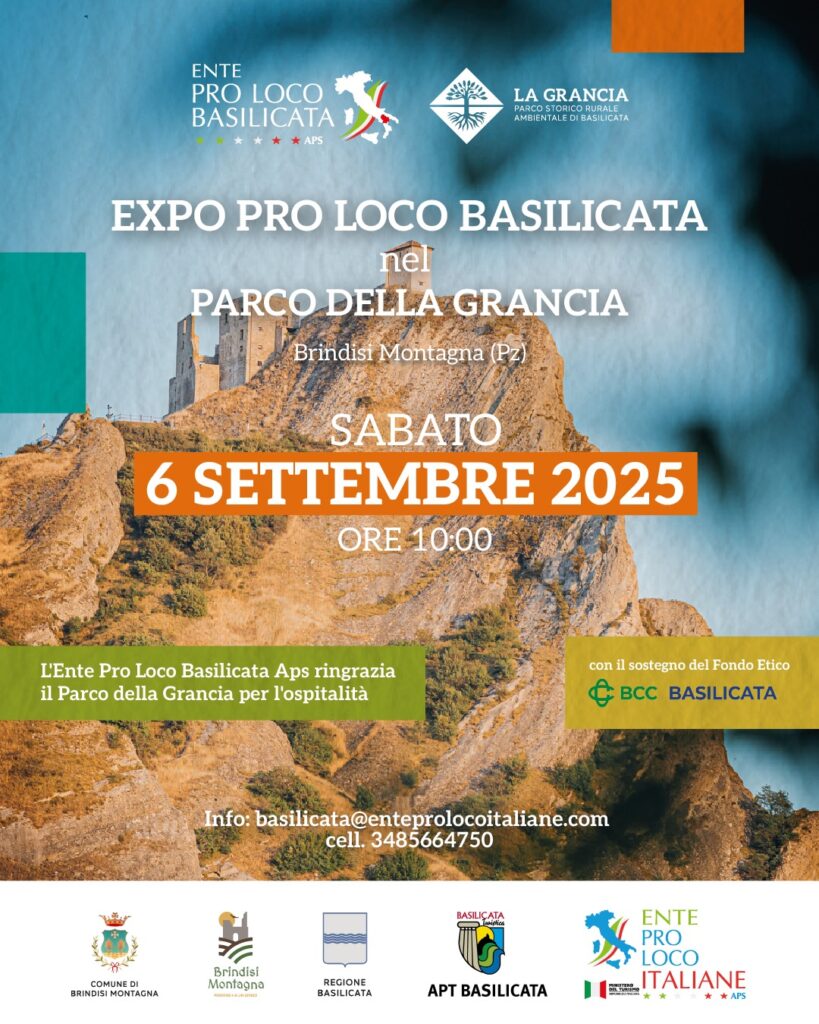 In programma sabato a Brindisi Montagna l' Expo Pro Loco Basilicata nel Parco della Grancia, raduno annuale delle Pro Loco affiliate alla Rete Ente Pro Loco Italiane basilicata